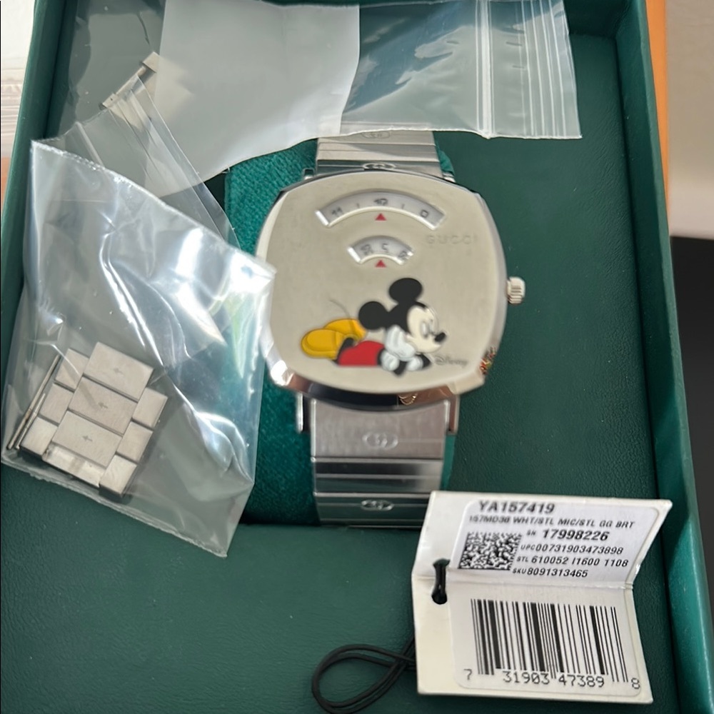 DisneyxGucci Watch with Mickey Mouse Design